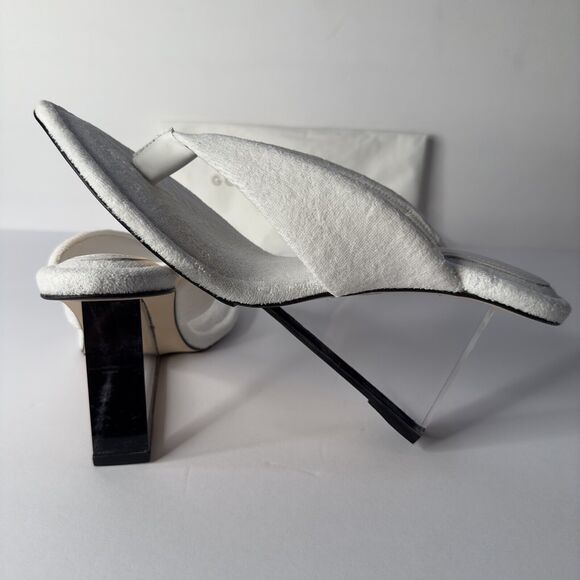 Good American GA077T Size US 9.5 Cinder-f*cking-rella Wedge White Terry Heels - Picture 8 of 10